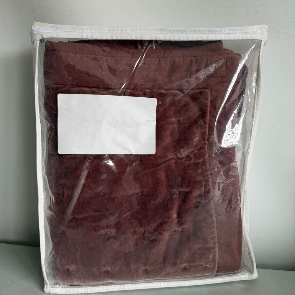 The Company Store Luxury Tufted Stitch Velvet Quilted Bordeaux Sham, Standard - Picture 2 of 10